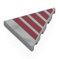 Tile 45° Cut 4 x 4 (Triangle) with Dark Red Stripes Print, Light Bluish Gray