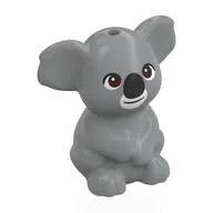 Animal, Koala, Sitting with Black Nose, White Mouth, Dark Brown Eyes Print, Light Bluish Gray