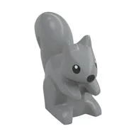 Animal, Squirrel, Standing, Black Eyes and Nose Print, Light Bluish Gray