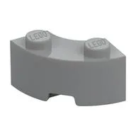 Brick Round Corner 2 x 2 Macaroni with Stud Notch and Reinforced Underside [New Style], Light Bluish Gray