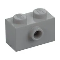 Brick Special 1 x 2 with 1 Center Stud on 1 Side, Bottom Stud Holder, Light Bluish Gray