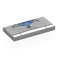 Tile 2 x 4 with Shirt, Collar, Dark Blue Shirt, White Belt Print, Light Bluish Gray