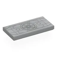 Tile 2 x 4 with Grey Airlock Print, Light Bluish Gray