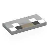 Tile 2 x 4 with Pixelated Face, White/Black Eyes, Dark Tan Nose Print, Light Bluish Gray