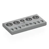 Tile 2 x 4 with Dashboard, Black Dials, Dark Bluish Grey Switches Print, Light Bluish Gray