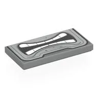 Tile 2 x 4 with Thwomp Face, Bottom Half, Teeth, Angry Grin Print, Light Bluish Gray