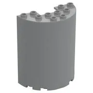 Cylinder Half 3 x 6 x 6 with 1 x 2 Cutout, Light Bluish Gray
