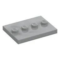 Plate Special 3 x 4 with 1 x 4 Center Studs [Plain], Light Bluish Gray