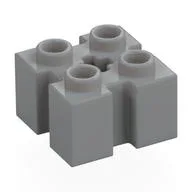 Brick Special 2 x 2 with Grooves and Axle Hole, Light Bluish Gray