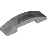 Brick Curved 4 x 1 Double, No Studs with Dark Bluish Grey Robot Mouth, Rivets Print, Light Bluish Gray