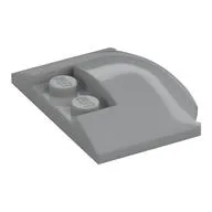 Brick Round 3 x 4 x 2/3 Triple Curved with 2 Sunk Studs, Light Bluish Gray