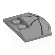 Brick Round 3 x 4 x 2/3 Triple Curved with 2 Sunk Studs with Black Lines, Dots Print, Light Bluish Gray