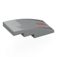 Brick Curved 4 x 2 No Studs with Red Audi Logo, Dark Bluish Grey Triangles Print, Light Bluish Gray