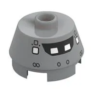 Brick Round 2 x 2 Truncated Cone with Cockpit Print, Light Bluish Gray