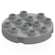 Duplo Plate Round 4 x 4, Light Bluish Gray