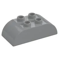 Duplo Brick 2 x 4 Curved Top, Light Bluish Gray