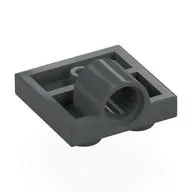 Plate Special 2 x 2 with 1 Pin Hole [Complete Underside Rib], Dark Bluish Gray