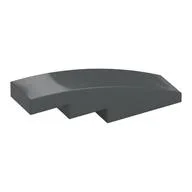 Brick Curved 4 x 1 No Studs [Stud Holder with Symmetric Ridges], Dark Bluish Gray