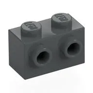 Brick Special 1 x 2 with 2 Studs on 1 Side, Dark Bluish Gray