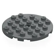 Plate Round 6 x 6 with Hole, Dark Bluish Gray