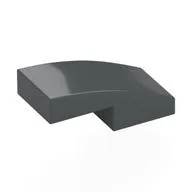Brick Curved 2 x 1 No Studs [1/2 Bow], Dark Bluish Gray