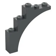 Brick Arch 1 x 5 x 4 [Continuous Bow, Raised Underside Cross Supports], Dark Bluish Gray