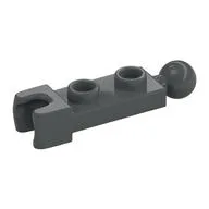 Plate Special 1 x 2 with 5.9mm Towball Socket and Towball, Dark Bluish Gray