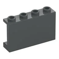 Panel 1 x 4 x 2 with Side Supports - Hollow Studs, Dark Bluish Gray