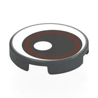 Tile Round 2 x 2 with White Eyes, Reddish Brown Iris, Black Pupil Print, Dark Bluish Gray