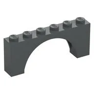 Brick Arch 1 x 6 x 2 - Thin Top without Reinforced Underside [New Version], Dark Bluish Gray