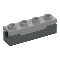 Launcher, Brick Special 1 x 4 Spring Shooter with Light Bluish Gray Top, Dark Bluish Gray
