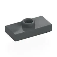 Plate Special 1 x 2 with 1 Stud with Groove and Inside Stud Holder (Jumper), Dark Bluish Gray
