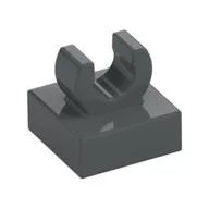 Tile Special 1 x 1 with Clip with Rounded Edges, Dark Bluish Gray