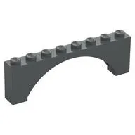Brick Arch 1 x 8 x 2 Raised, Dark Bluish Gray