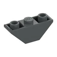 Brick Sloped Inverted 45° 3 x 1 Double with 2 Blocked Open Studs, Dark Bluish Gray