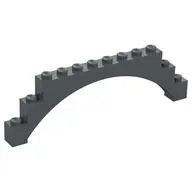 Brick Arch 1 x 12 x 3 Raised Arch with 5 Cross Supports, Dark Bluish Gray