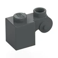 Brick Special 1 x 1 with Scroll with Open Stud, Dark Bluish Gray