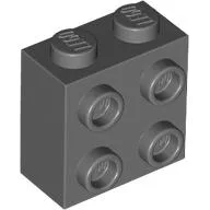 Brick Special 1 x 2 x 1 2/3 with 4 Studs on 1 Side, Dark Bluish Gray