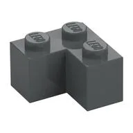Brick 2 x 2 Corner, Dark Bluish Gray
