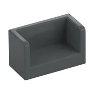 Panel 1 x 2 x 1 with Rounded Corners and 2 Sides, Dark Bluish Gray
