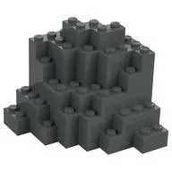 Rock Brick 8 x 8 x 6, Dark Bluish Gray
