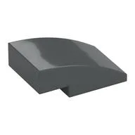 Brick Curved 3 x 2 No Studs, Dark Bluish Gray