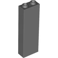 Brick 1 x 2 x 5 with Hollow Studs, Dark Bluish Gray