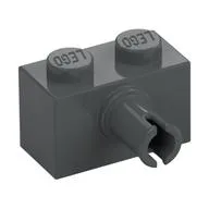 Brick Special 1 x 2 with Pin, Dark Bluish Gray
