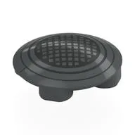 Plate Round 2 x 2 with Rounded Bottom with Black Circles, Lattice Print, Dark Bluish Gray