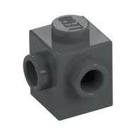 Brick Special 1 x 1 with Studs on 2 Adjacent Sides, Dark Bluish Gray
