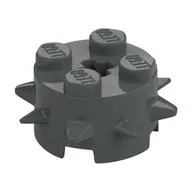 Brick Round 2 x 2 Special with Spikes, Dark Bluish Gray