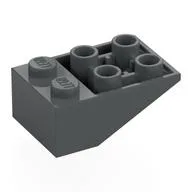 Brick Sloped Inverted 33° 3 x 2, Connections between Studs, Round Bottom Pin, Dark Bluish Gray