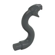 Animal, Snake Head with Open Mouth, Fangs and Curved Neck with Bar, Dark Bluish Gray
