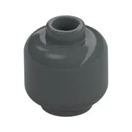 Minifig Head [Plain] [Vented Stud - 2 Holes], Dark Bluish Gray